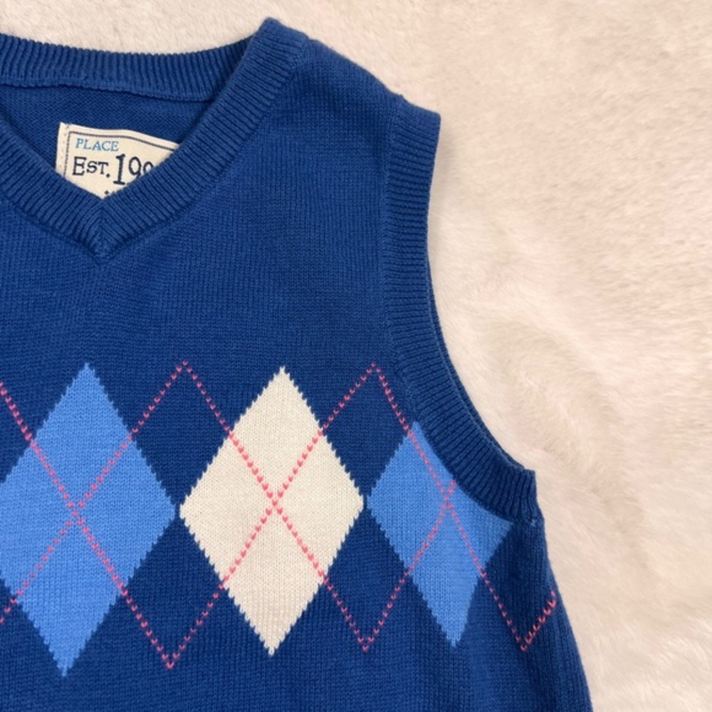 Children's Place sweater vest, blue, size 18-24 months, USED - Picture 6 of 10